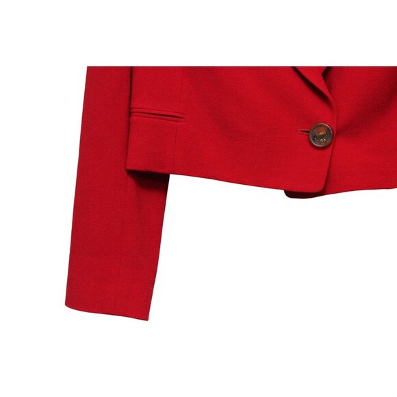 Vintage Carlisle Blazer Size 10 Red 100% Wool Classic Business Career Office - Picture 4 of 10